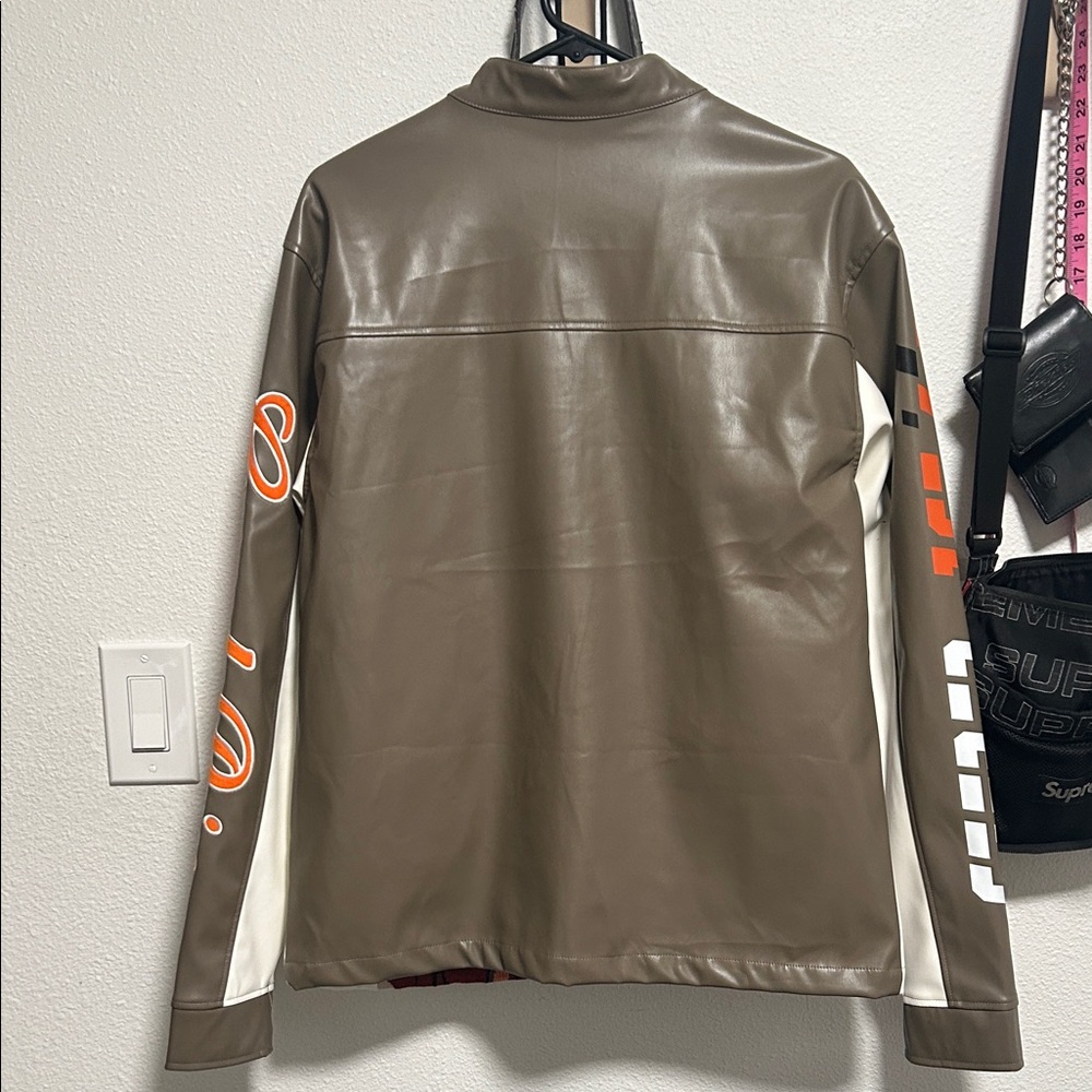 Speed Fast Racing Jacket - Brown and White - Picture 2 of 3